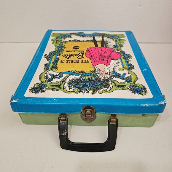 Vintage 1968 Mattel The World Of Barbie Vinyl Doll Case #1002 Blue & Green 6/10 - Picture 4 of 9